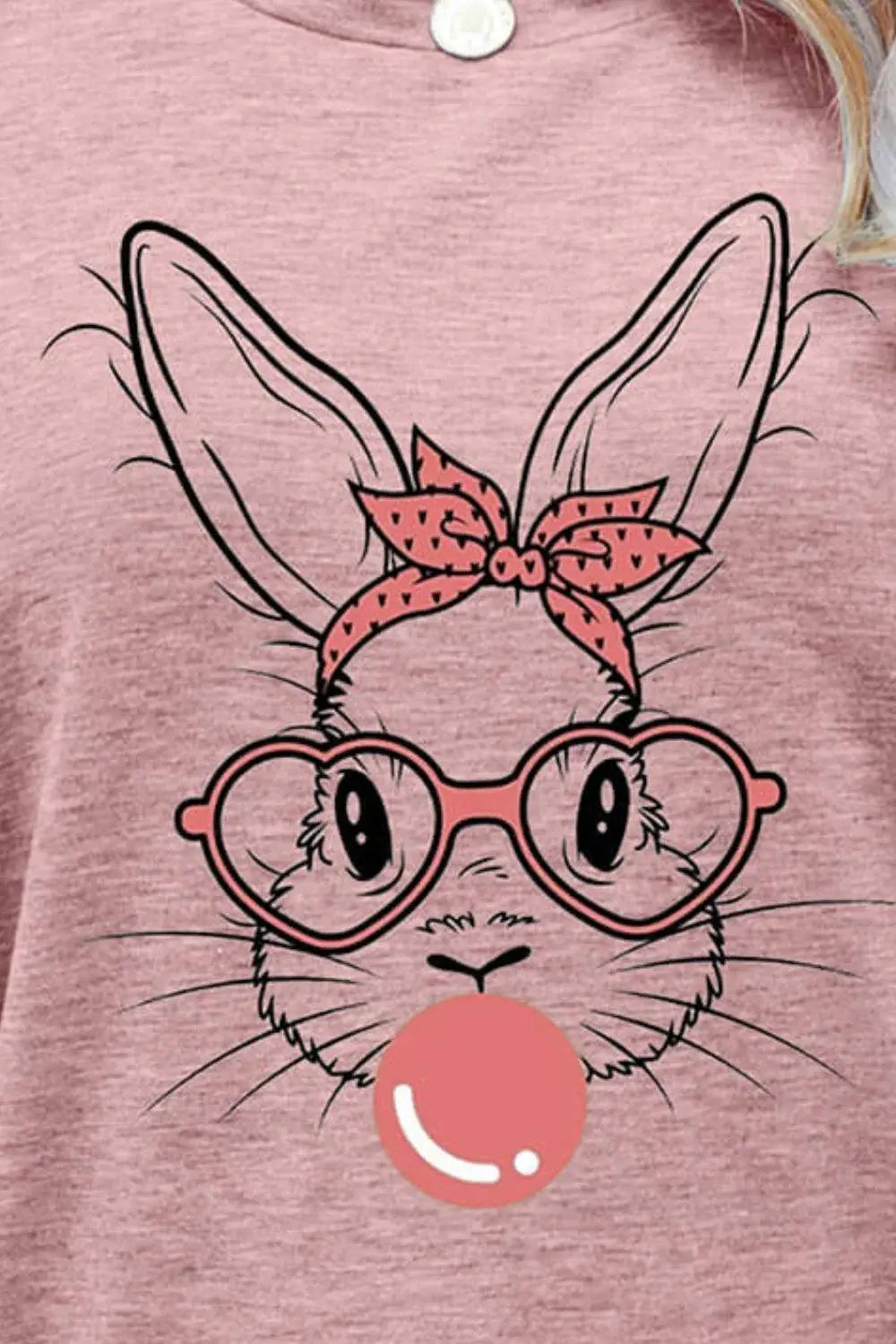 Easter Bunny Graphic Round Neck T-Shirt - Trendsi - Flyclothing LLC