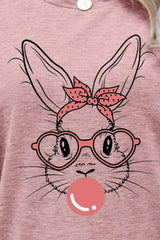 Easter Bunny Graphic Round Neck T-Shirt - Trendsi - Flyclothing LLC