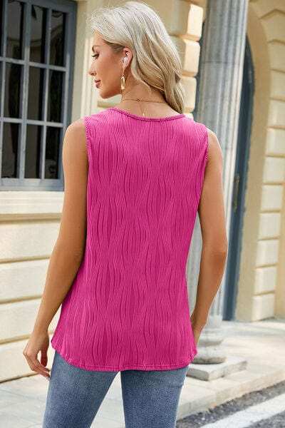 Round Neck Wide Strap Tank - Trendsi - Flyclothing LLC