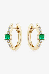 Lab-Grown Emerald Earrings - Trendsi - Flyclothing LLC