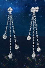 1.2 Carat Moissanite Layered Chain Earrings - Trendsi - Flyclothing LLC
