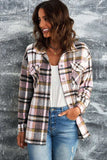 Plaid Button Front Shirt Jacket with Breast Pockets - Trendsi - Flyclothing LLC