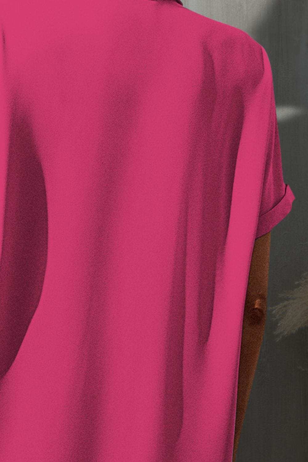 Button Up Collared Neck Shirt - Trendsi - Flyclothing LLC