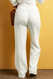 Textured Straight Leg Pants - Trendsi