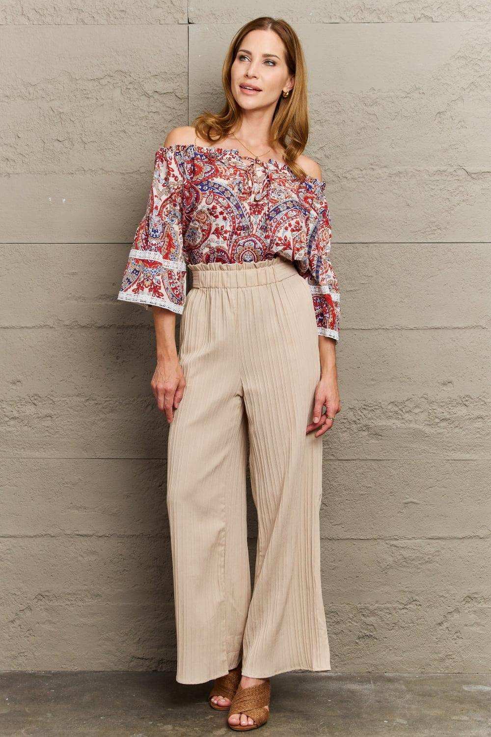 Off Shoulder Bohemian Style Blouse - Trendsi - Flyclothing LLC