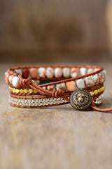 Handmade Natural Stone Copper Bracelet - Trendsi