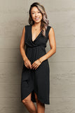 Deep V Sleeveless Tulip Hem Dress - Trendsi