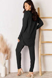 Basic Bae Full Size Notched Long Sleeve Top and Pants Set - Trendsi - Flyclothing LLC