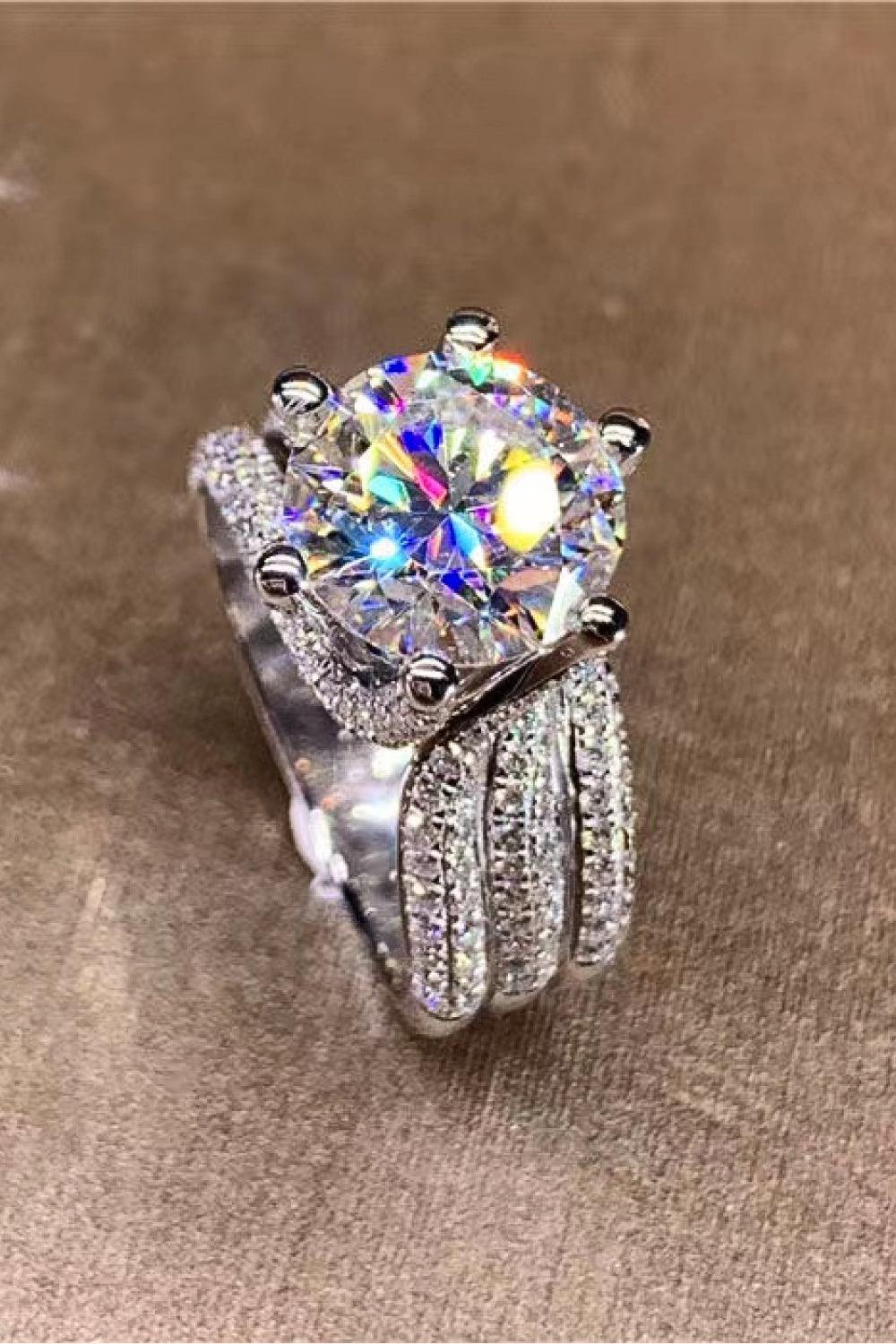 3 Carat Moissanite Three-Layer Ring - Trendsi