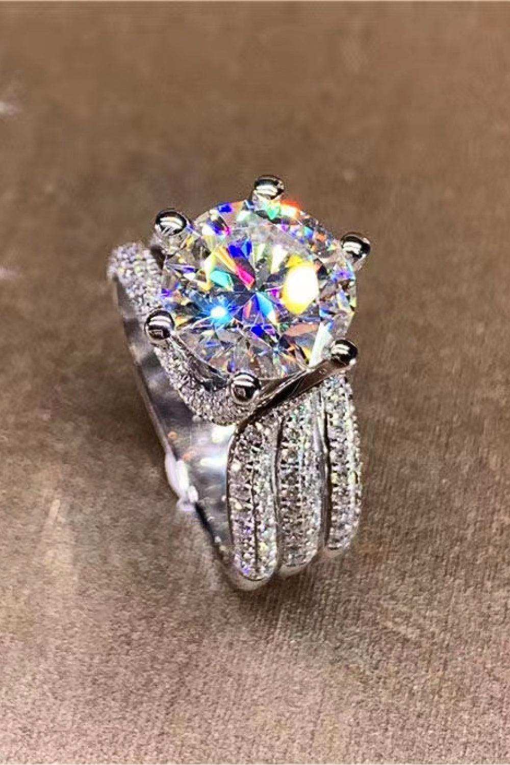 3 Carat Moissanite Three-Layer Ring - Trendsi - Flyclothing LLC