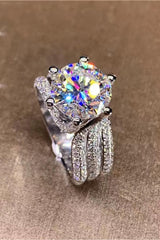 3 Carat Moissanite Three-Layer Ring - Trendsi