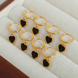 18K Gold-Plated Heart Drop Earrings - Trendsi - Flyclothing LLC