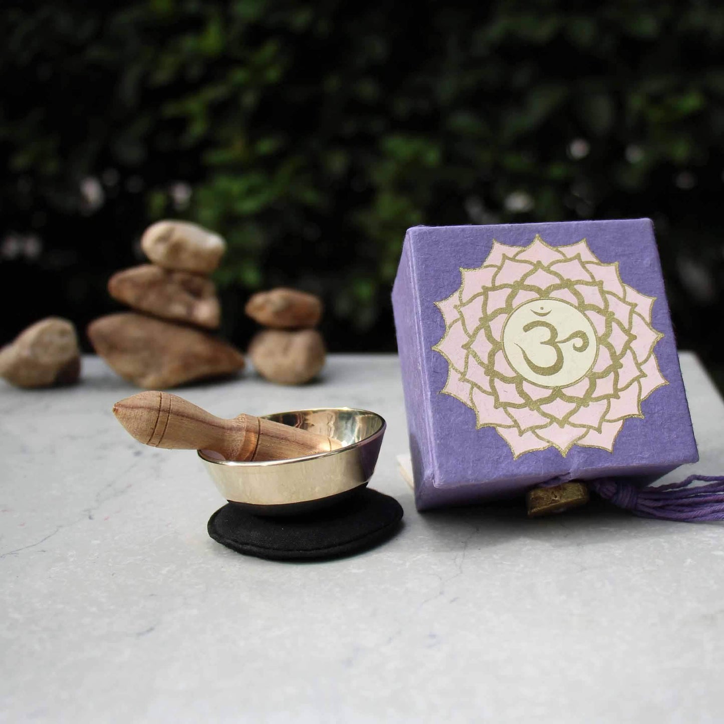 Mini Meditation Bowl Box: 2" Crown Chakra - DZI (Meditation) - DZI (Meditation) - Flyclothing LLC