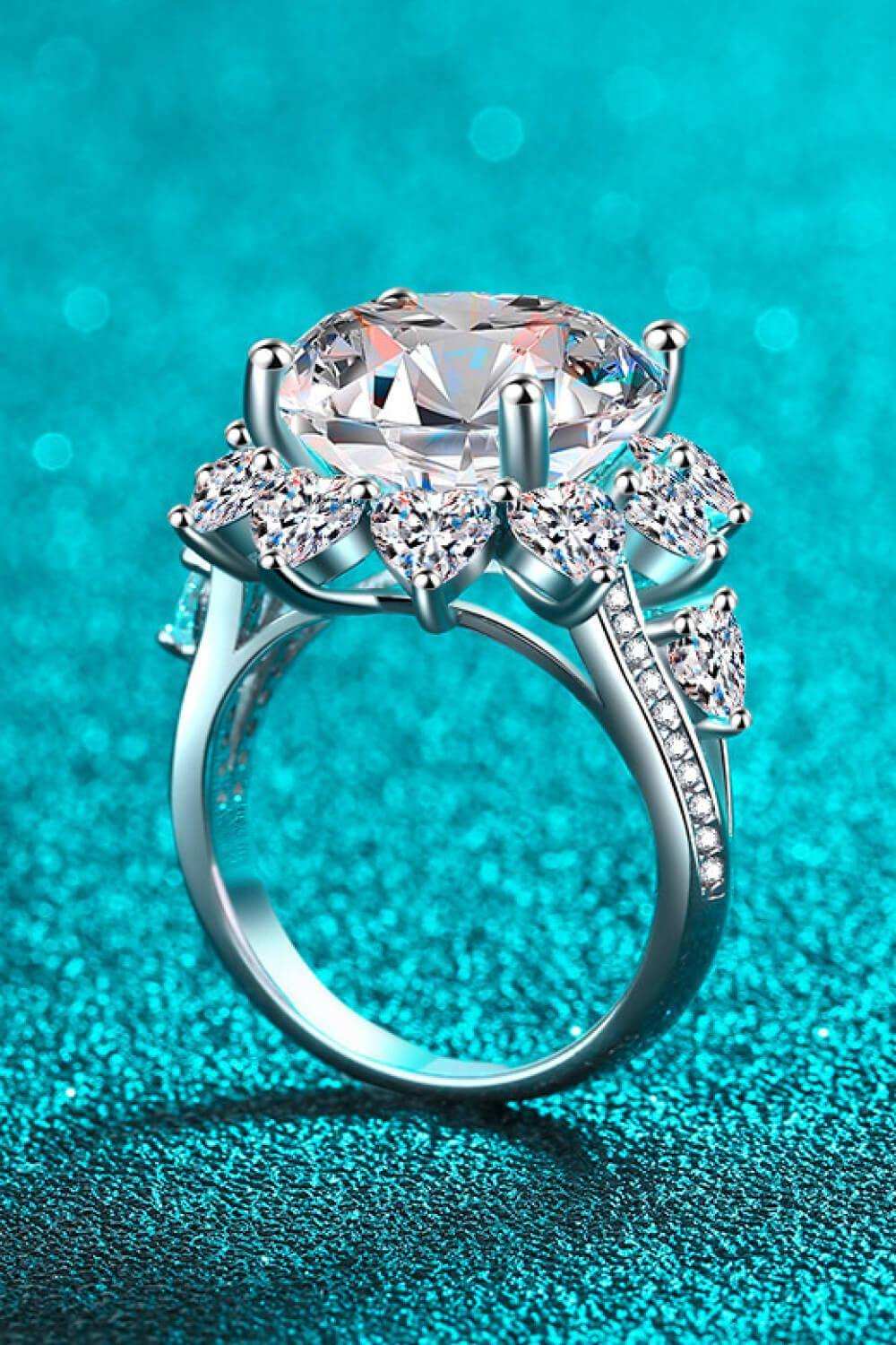 10 Carat Moissanite Flower-Shaped Ring - Trendsi - Flyclothing LLC