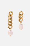 Stainless Steel Pearl Asymmetrical Earrings - Trendsi - Flyclothing LLC