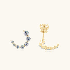 925 Sterling Silver Inlaid Moissanite Stud Earrings - Trendsi