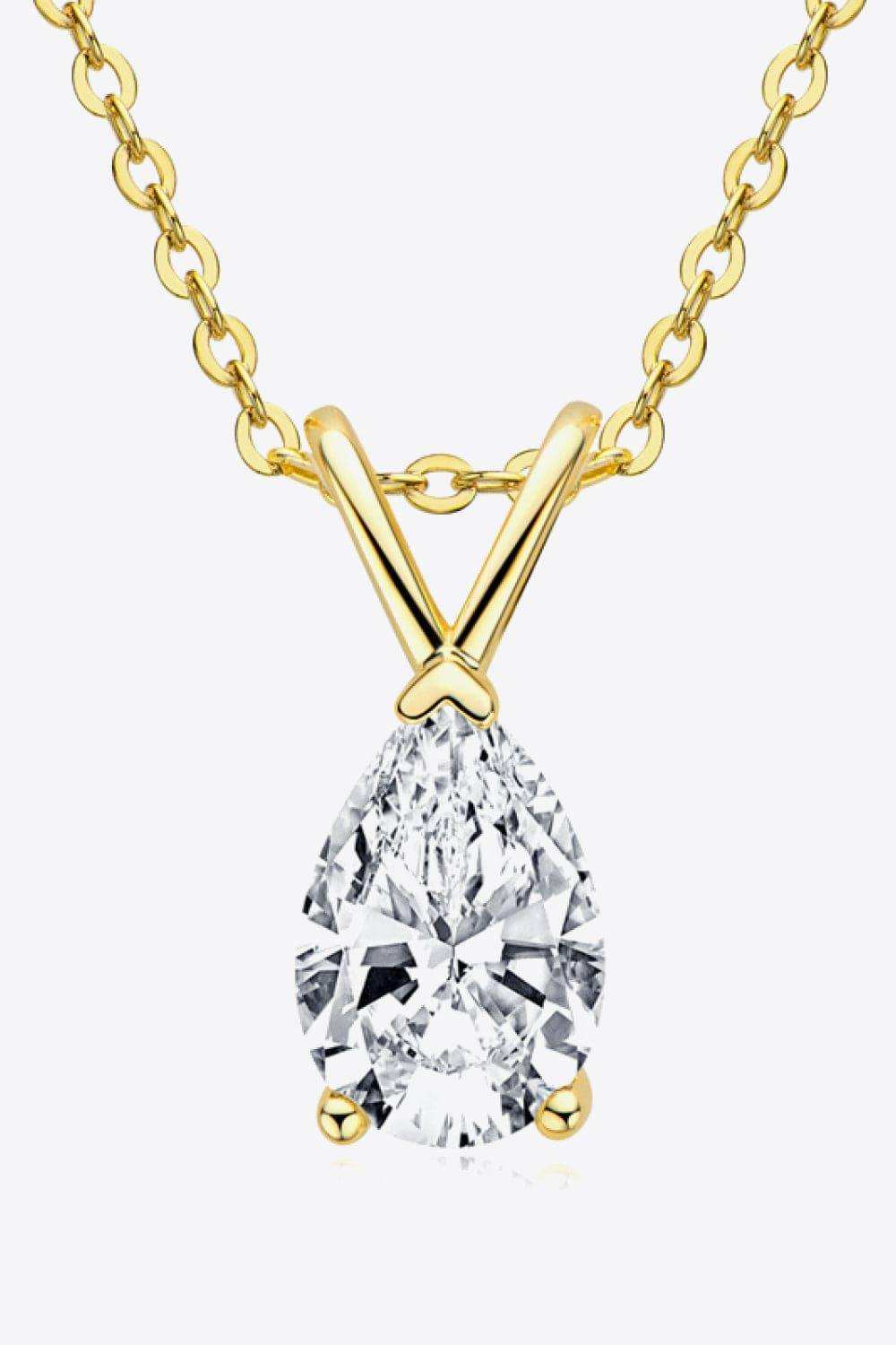 1.5 Carat Moissanite Pendant 925 Sterling Silver Necklace - Trendsi - Flyclothing LLC