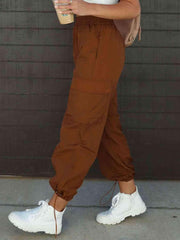 High Waist Drawstring Pants with Pockets - Trendsi