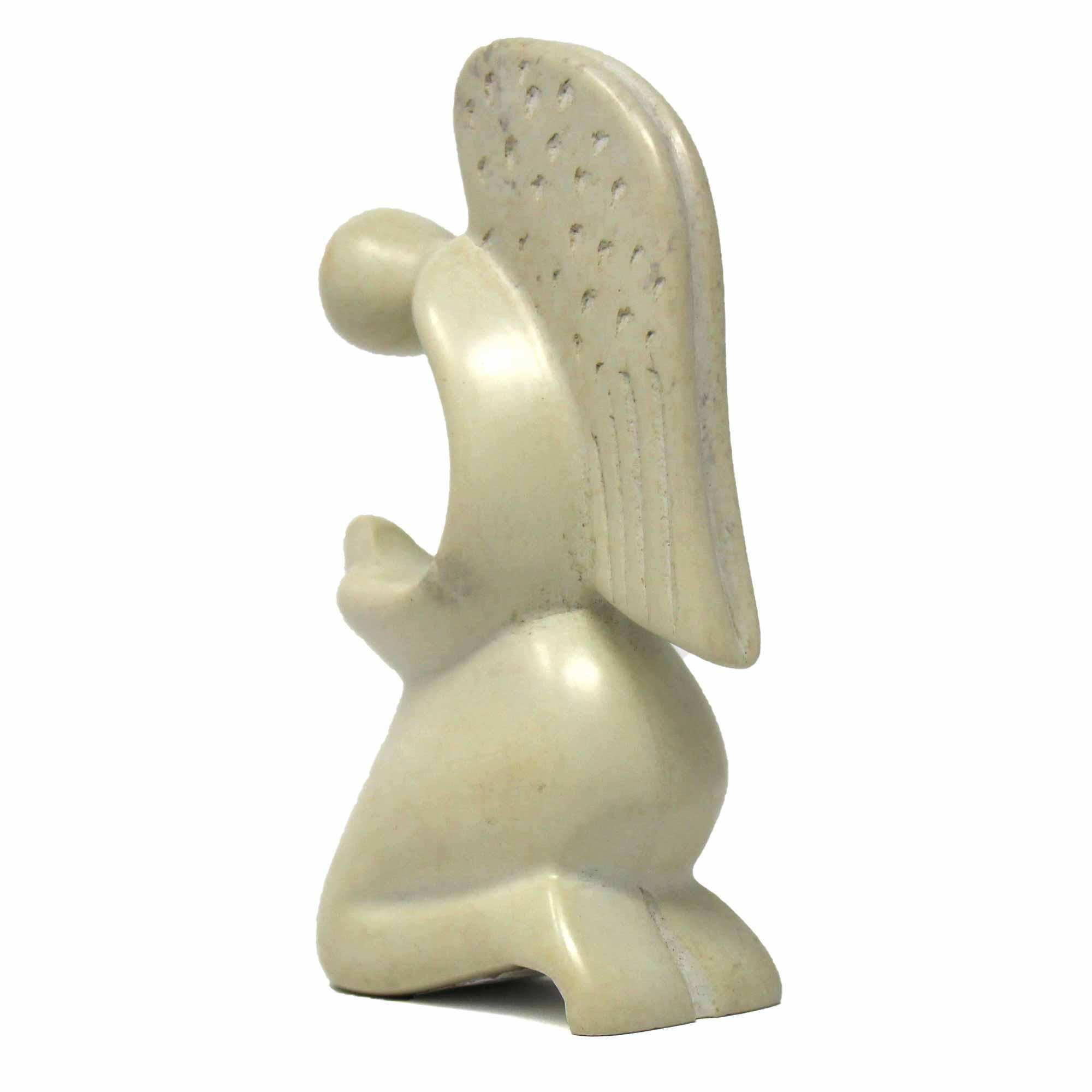 Praying Angel Soapstone Sculpture - Natural Stone - SMOLArt - Flyclothing LLC