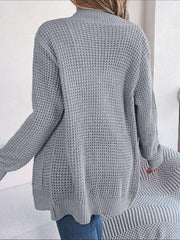 Open Front Long Sleeve Cardigan with Pockets - Trendsi