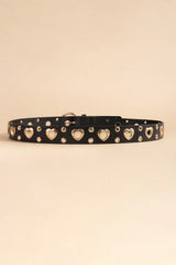 Heart Shape Alloy Detail PU Leather Belt - Trendsi - Flyclothing LLC