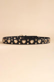 Heart Shape Alloy Detail PU Leather Belt - Trendsi
