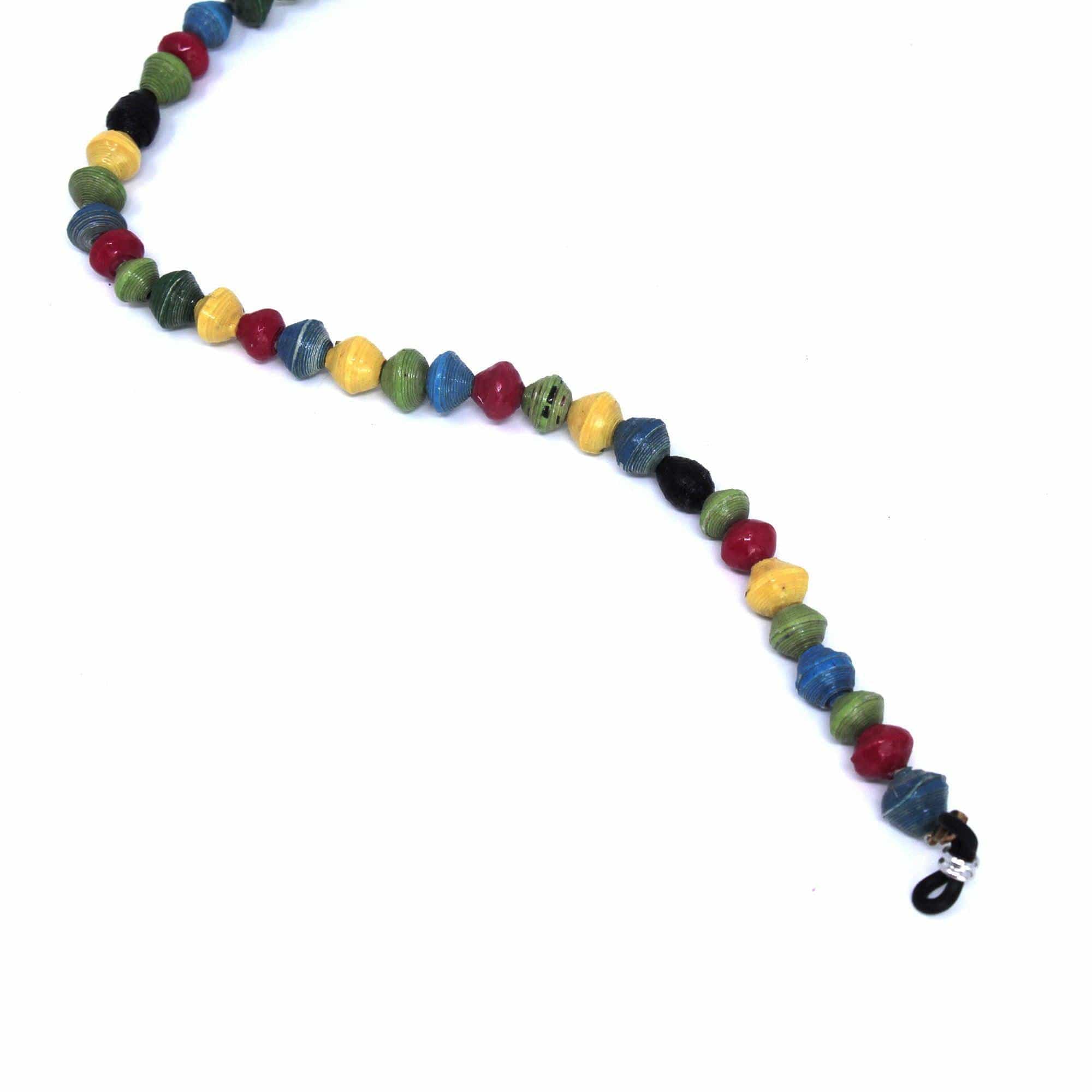 Face Mask/Eyeglass Paper Bead Chain, Colorful Round Beads - Creative Alternatives