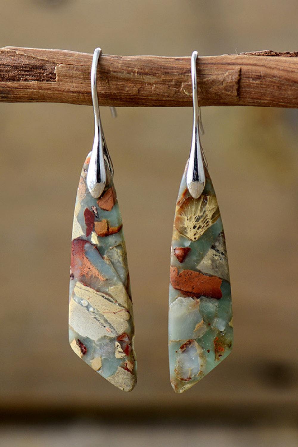 Handmade Natural Stone Dangle Earrings - Trendsi