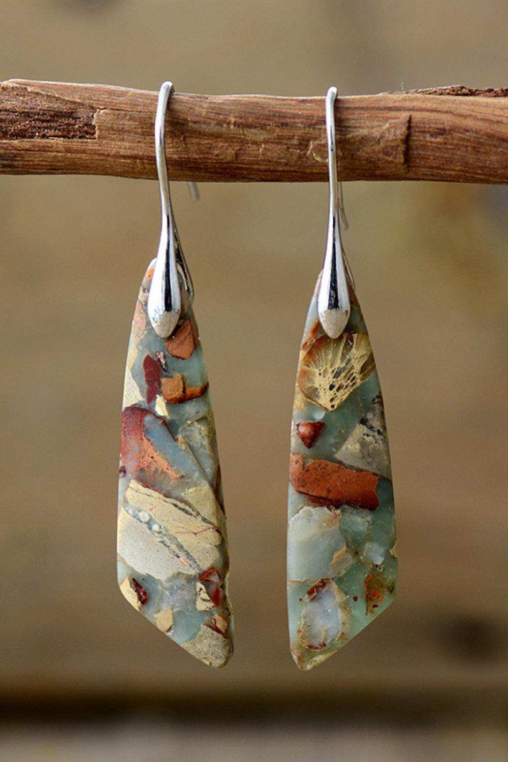 Handmade Natural Stone Dangle Earrings - Trendsi - Flyclothing LLC