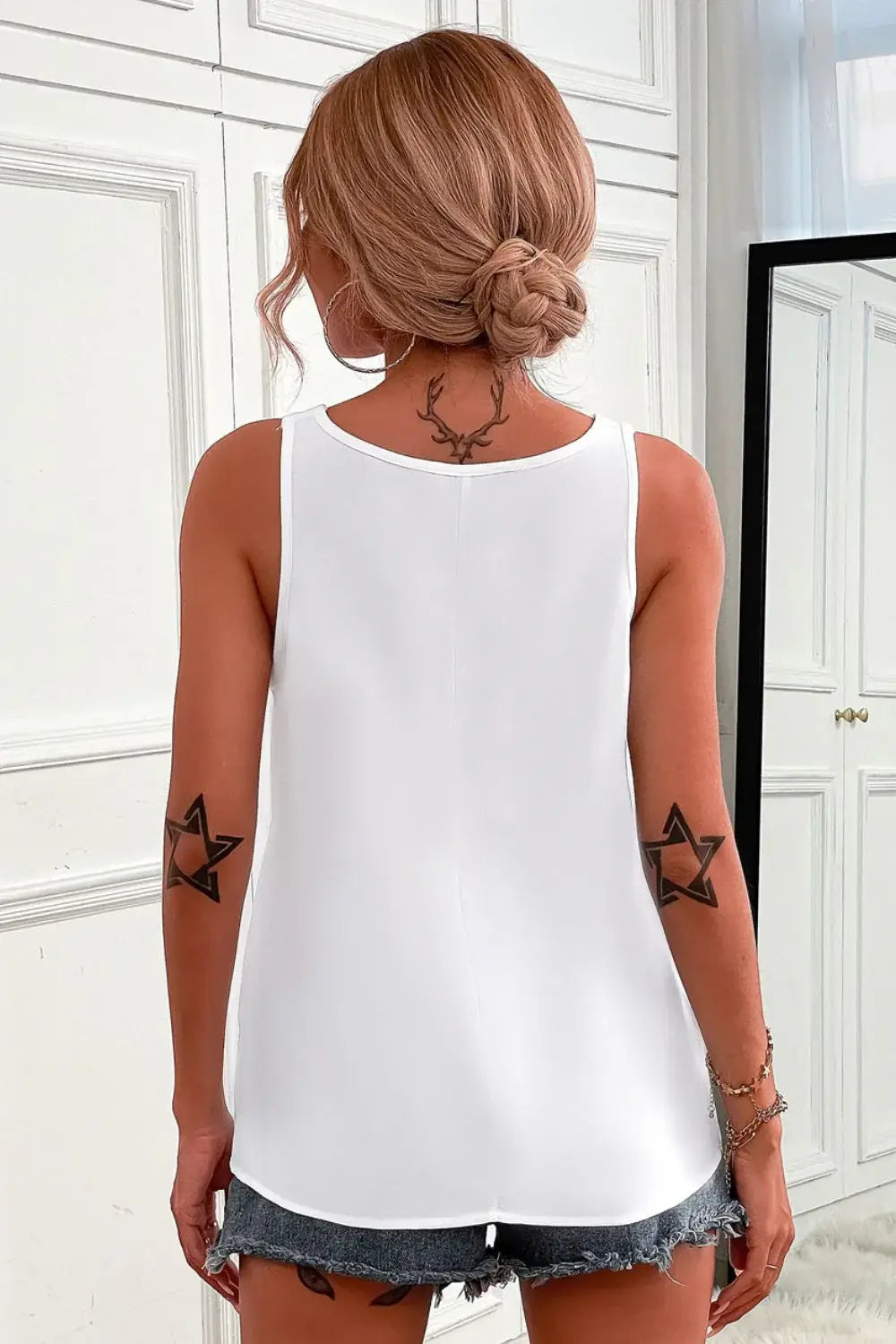 Half-Zip Scoop Neck Tank - Trendsi - Flyclothing LLC
