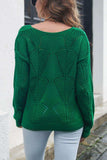 Openwork V-Neck Dropped Shoulder Sweater - Trendsi - Flyclothing LLC