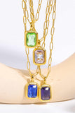 Zircon 18K Gold-Plated Geometrical Shape Pendant Necklace - Flyclothing LLC