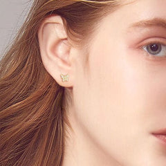 Moissanite 925 Sterling Silver Butterfly Stud Earrings - Trendsi
