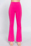 ACTIVE BASIC Waist Elastic Slim Flare Yoga Pants - Trendsi - Flyclothing LLC