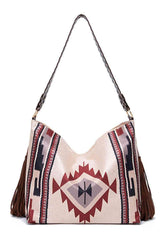 Geometric Canvas Tote Bag - Trendsi - Flyclothing LLC