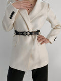 Double Buckle PU Leather Belt - Trendsi