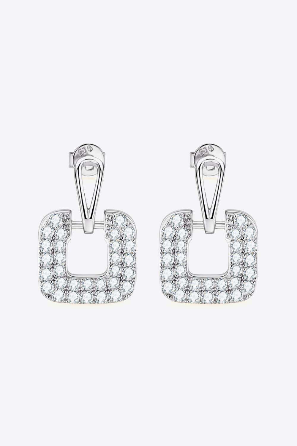 1.68 Carat Moissanite 925 Sterling Silver Drop Earrings - Trendsi - Flyclothing LLC