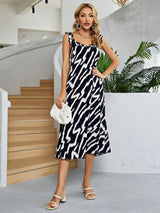Two-Tone Low Back Midi Dress - Trendsi - Flyclothing LLC