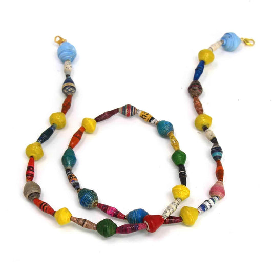Face Mask/Eyeglass Paper Bead Chain, Colorful Mixed Shapes - Creative Alternatives