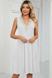 Contrast V-Neck Sleeveless Dress - Trendsi - Flyclothing LLC