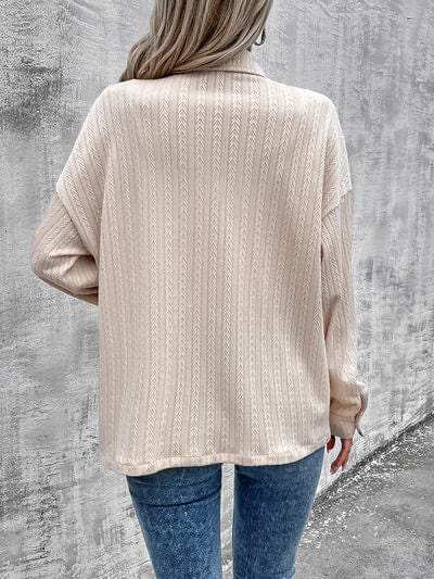 Pocketed Button Up Dropped Shoulder Jacket - Trendsi - Flyclothing LLC