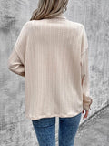 Pocketed Button Up Dropped Shoulder Jacket - Trendsi