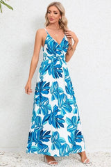 Printed Surplice Maxi Cami Dress - Trendsi