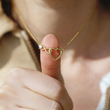 Heart Shape Zircon 18K Gold-Plated Necklace - Trendsi