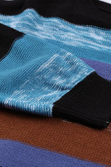 Cozy For Keeps Color Block Drop Shoulder Sweater - Flyclothing LLC