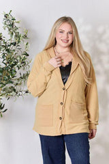 Heimish Full Size Button Up Long Sleeve Cardigan - Trendsi