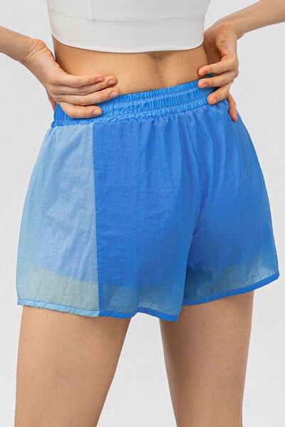 Color Block Drawstring Active Shorts - Trendsi