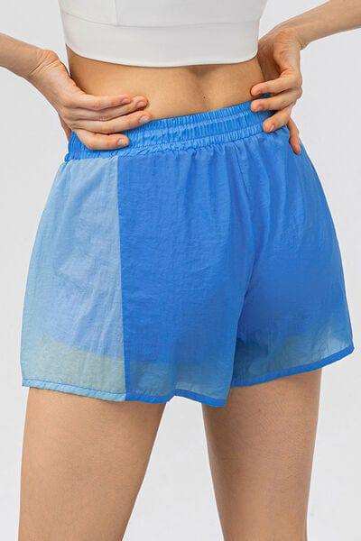 Color Block Drawstring Active Shorts - Trendsi - Flyclothing LLC