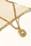 18K Gold Plated Inlaid Rhinestone Pendant Necklace - Trendsi - Flyclothing LLC