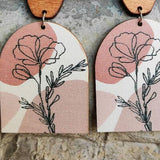 Geometrical Shape Wooden Drop Earrings - Trendsi